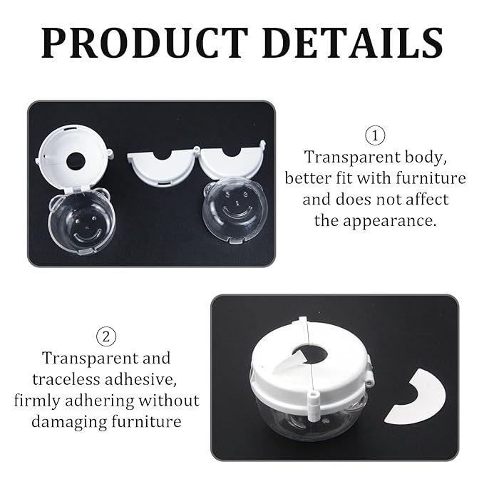 2 Pack Deadbolt Child Safety Lock Cover - Child Proof Deadbolt Cover & Door Knob Protector, Deadbolt Lock Cover for Kids, Prevents Accidental Locking (Fits Standard Locks) (White Big)