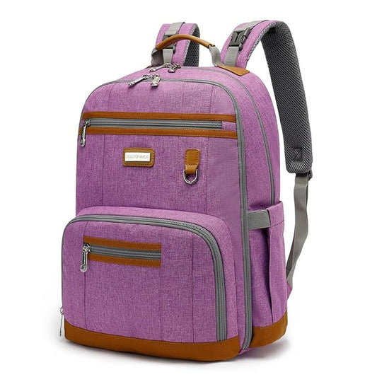 Diaper Bag Backpack, Large Baby Nappy Bags with Portable Changing Pad for Boys and GirlsMultifunction Travel Baby Bag for Moms Dads, Shower Gifts Waterproof and Stylish，Purple