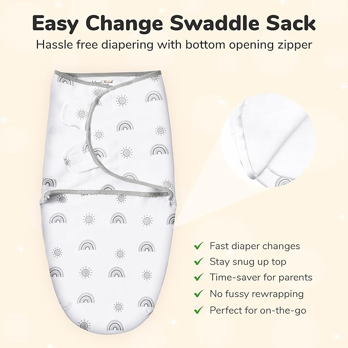 Mama Cheetah Baby Swaddle Blanket with Zipper, Newborn Swaddle Sack, Baby Swaddles Sleep Sack 4-7 lbs, Baby Swaddle Wrap for Baby Boy & Baby Girl, 3-Pack