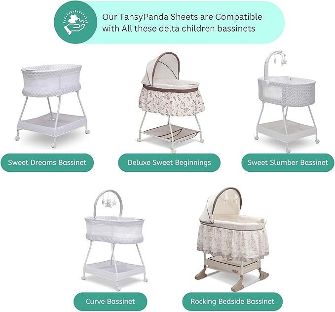 Bassinet Sheets for UPPAbaby Bassinet V3, Graco Modes, DreamMore, SmartSense Soothing, Thule Bassinet, 3 Pack, 16 x 30, Ultra Soft, Breathable, Unisex Boys Girls, Gray (Moon, Stars)