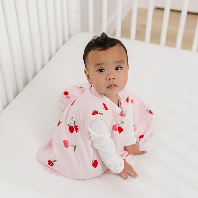 Ecolino Organic Cotton Baby Sleep Sack - 2-Way Zipper Baby Wearable Blanket - Infant Sleeping Bag Sack - 6-18 Months - Cherry