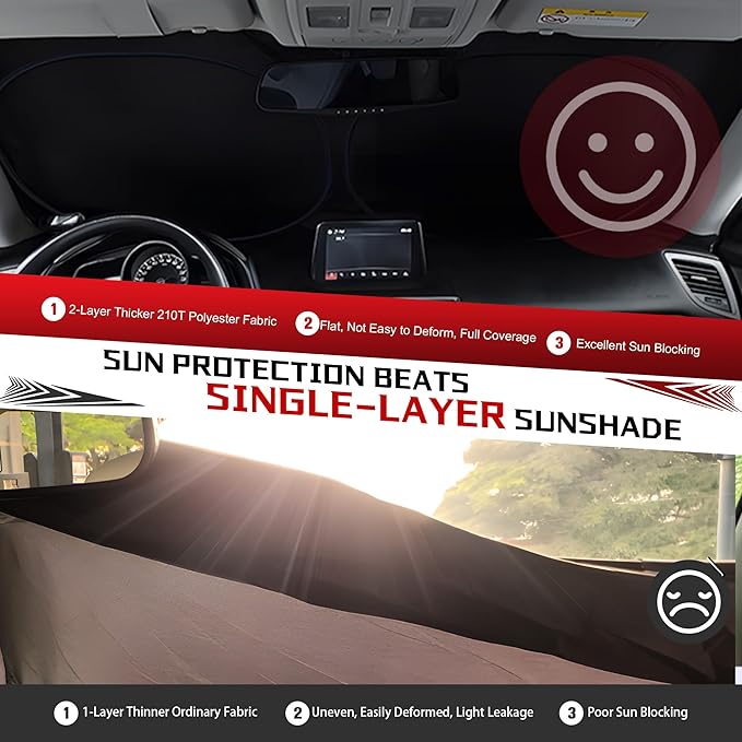Windshield Sun Shade for 2022-2025 Toyota Tundra Limited SR5 Platinum TRD Pro Foldable Sun Sunshade for Car Front Window Blocks Heat Automotive Interior Protector Custom Fit Accessories