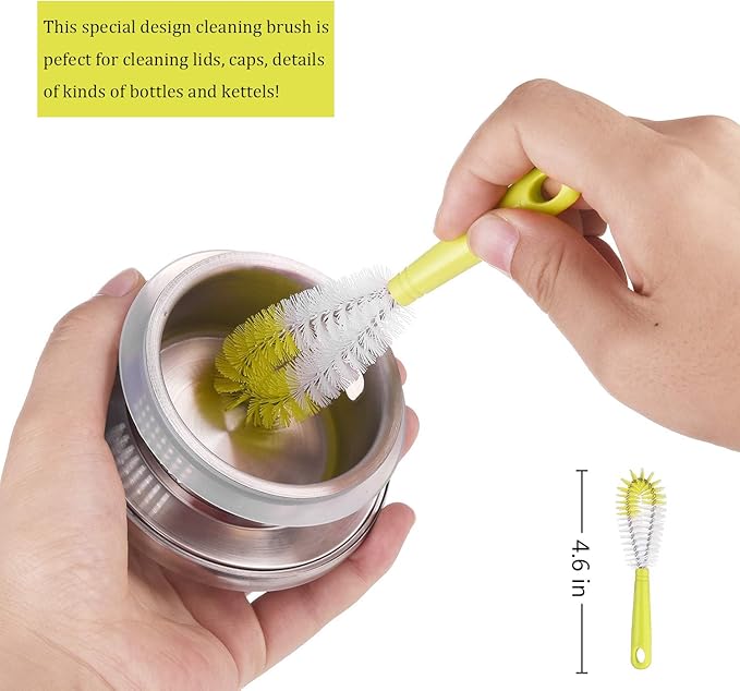 ALINK 8-Pack Bottle Cleaning Brush Set - Long Bottle Cleaner for Washing Beer/Wine Narrow Neck Bottles, Hummingbird Feeder, Sport Well, Plus Kettle Cleaner, Straw Brush
