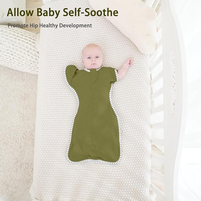 Newborn Swaddle Sleep Sack 0-3 Months Arms up Swaddles, 2-Pack Baby Swaddles for Newborns, Transition Swaddle with 2-Way Zipper Arms In/Out 100% Cotton 0.8 Tog (Small 5-14lbs)