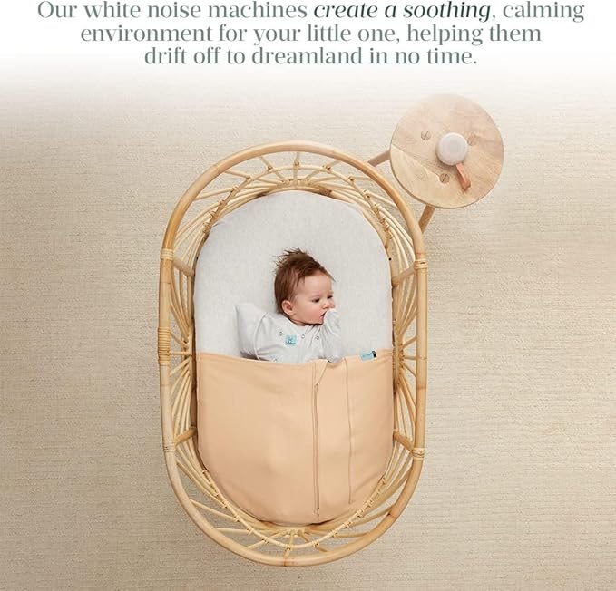 ergoPouch Drift Away White Noise Machine – Portable Sound Therapy for Baby & Adult, 7 Soothing Sounds, Rechargeable Battery, Adjustable Light - Home, Travel, and Registry Gift