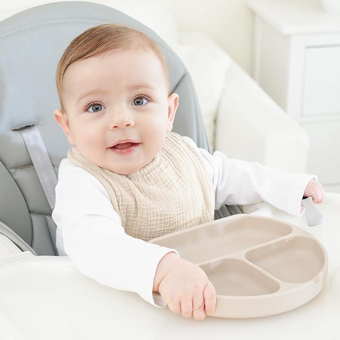 Bearmoss Baby Muslin Drooling Bibs 100% Cotton Square Adjustable Bibs Gift for Baby Girls Boys Teething Drool 8 Pack