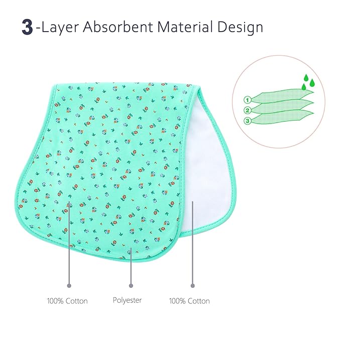 Hakochia Burp Cloths for Baby Boy & Girl Organic Cotton Large Unisex Burp Clothes Extra Absorbent Soft Neutral Burping Rags Spit Up Cloth Sets for Newborns 8 Pack