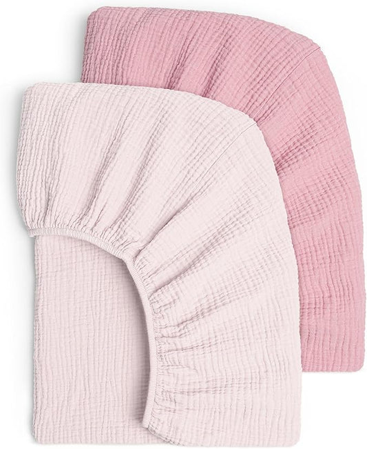 Lulu Moon Muslin Crib Sheets - Fitted Crib Mattress Sheets for Boys and Girl - 28"x 52", 2 Pack