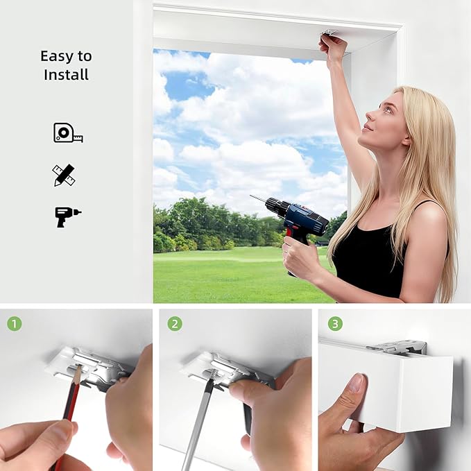 ZSTARR Motorized Blackout Window Blinds Customize Width(21-97 in) Remote Control Wireless and Rechargeable Roller Shades Blinds for Windows, Office,Home, Hotel, Club, Restaurant (Full Blackout White)