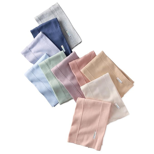 Butterblu Bailey 10-Pack Burp Cloths 100% Organic Cotton Knit for Newborn & Baby Boys & Girls, Sorbet Frost Rainbow, One Size