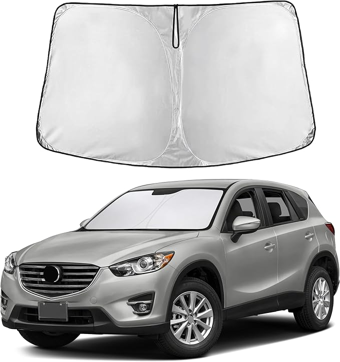 EcoNour Custom Windshield Sun Shade for Mazda CX-5 2013–2016 | Compact SUV Front Window Heat & UV Shield | Foldable Multi-Layer Sun Cover