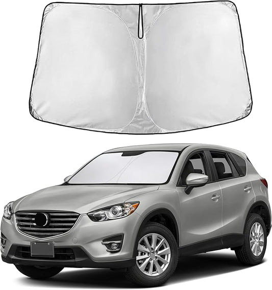 EcoNour Custom Windshield Sun Shade for Mazda CX-5 2013–2016 | Compact SUV Front Window Heat & UV Shield | Foldable Multi-Layer Sun Cover