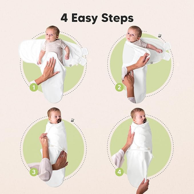 Baby Swaddle Sleep Sacks with Zipper - 3-Pack Swaddles for Newborns 3-6 Months, Infant, Baby Girls, Boys, Soft & Durable Newborn Sleep Sack, Easy Diaper Change Swaddling Blanket (Cloud, L)