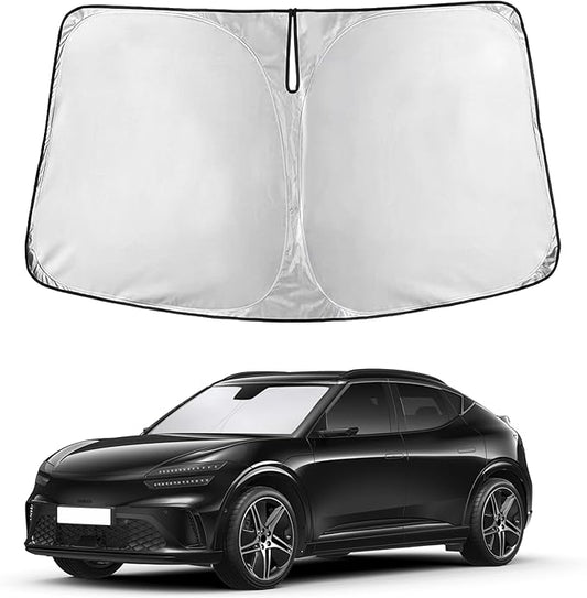 EcoNour Windshield Sunshade for Genesis GV60 2023–2026 | Custom Fit Front Window Sun Shade | Blocks Harmful UV Rays & Reduces Heat | Foldable Sun Visor with Storage Pouch