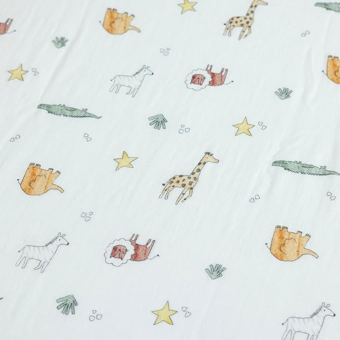 Dreamology Muslin Mini Crib Sheets, Boys,Girls,Soft & Breathable Crib Sheet,1 Pack | 100% Cotton Crib Sheets for Mini Cribs & Mini Crib Mattress, Pack n Play Sheets, 24x38 Mini Crib Sheet | Animal