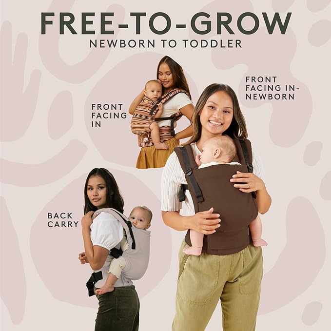 Baby Tula Breathable Mesh Panel Free-to-Grow Baby Carrier - Adjustable, Comfortable, Newborn to Toddler Carrier - Ergonomic Fit for 7lbs to 45lbs - Back & Front Carry Options - Overcast (Gray)