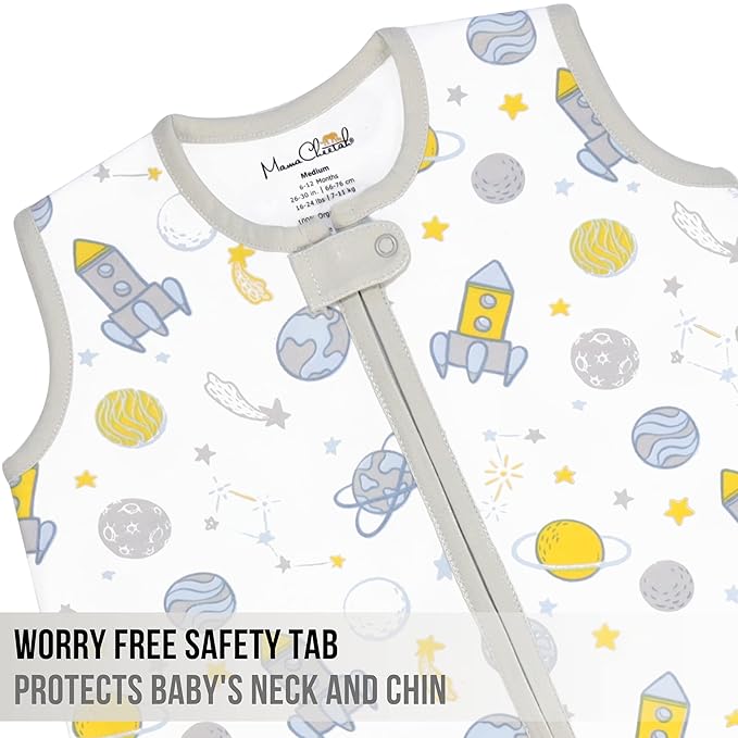 Mama Cheetah Baby Sleep Sack 0.5 TOG, Organic Cotton Baby Wearable Blanket with Two-Way Zipper, Swaddle Transition Baby Sleeping Bag for Newborn Infant Toddler Boy Girl, 6-12 Months