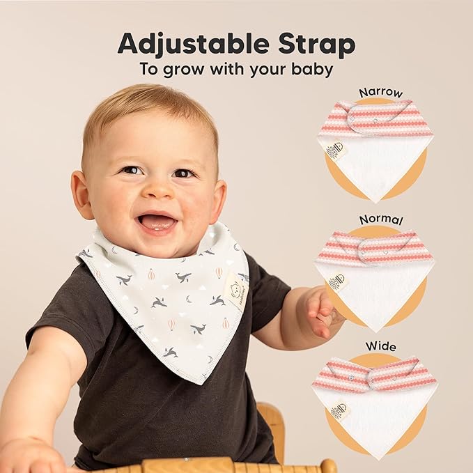 KeaBabies 10-Pack Organic Baby Bandana Bibs for Girls - Super Absorbent Triangle Baby Bibs for Drooling and Teething Infant, 100% Cotton Extra Soft for Newborn, Infant 0-36 Months (Marine Muse)