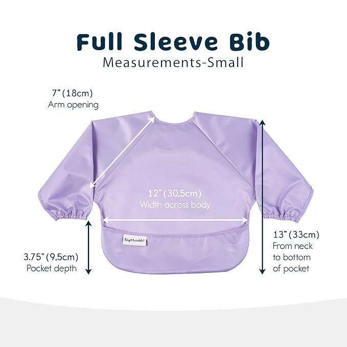Tiny Twinkle Long Sleeve Bib for Babies & Toddlers | 2-Pack Waterproof Smock Bib for Eating | Machine Washable & Mess-Proof Feeding Essentials | Newborn Shower Gift (Mermaid,6–24M)