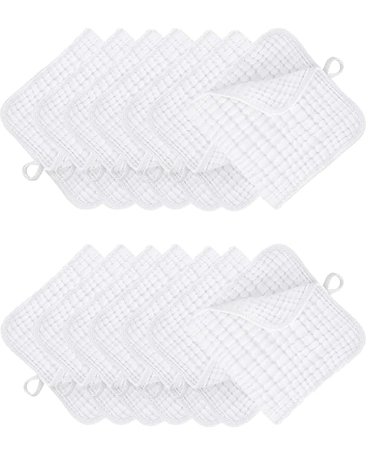 TRYISDICDVC 14Pack Muslin Baby Burp Cloths 100% Cotton 20"X10" Soft Absorbent Quick Drying Newborn Drool Baby Face Washcloths