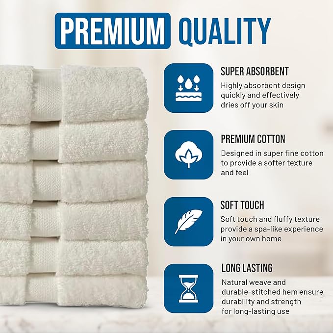Organic Cotton Wash Cloths Plush Feather Touch Quick Dry Wash Cloths Pack of 12 GOTS & Oeko- TEX Certified | Premium Soft, Absorbent, Small Hand Face Towels Wash Rags– Taupe