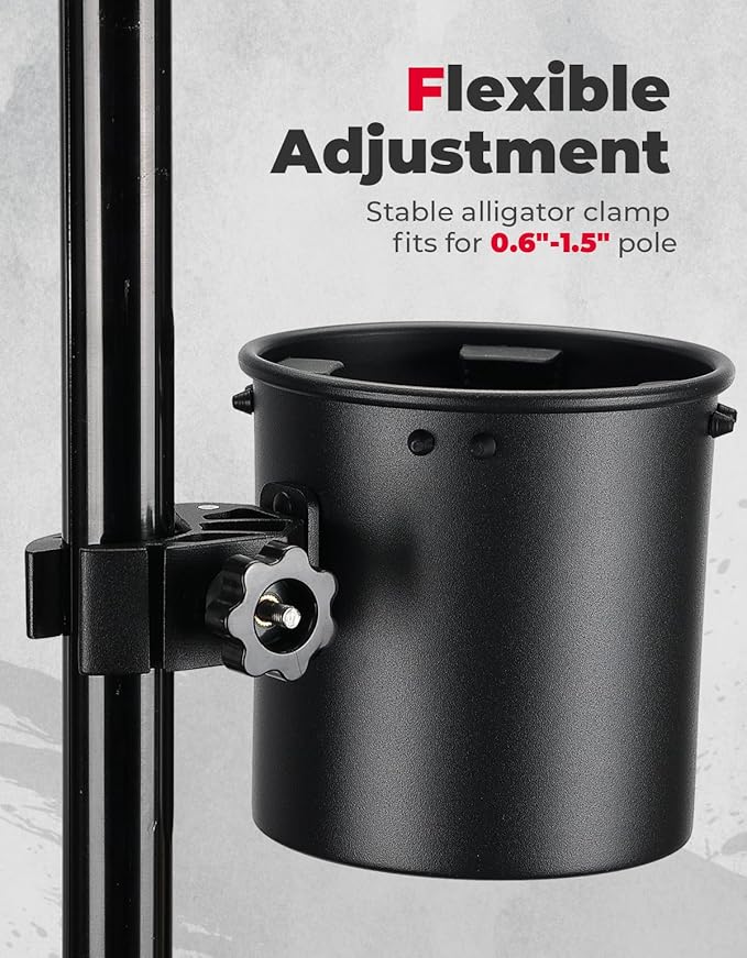 ‎KEMIMOTO Motorcycle Cup Holder, Upgraded ATV Drink Holder with 0.6"-1.5" Metal Clamp, 32OZ Bike Water Bottle Holder for UTV, Scooter, Boat, Stroller, Wheelchair, Golf, Tractor