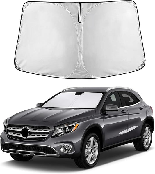 EcoNour Windshield Sun Shade Compatible for Mercedes-Benz GLA Models from 2015, 2016, 2017, 2018, 2019, 2020 Front Window Sunshade Foldable Sun Visor UV & Heat Blocking Protection