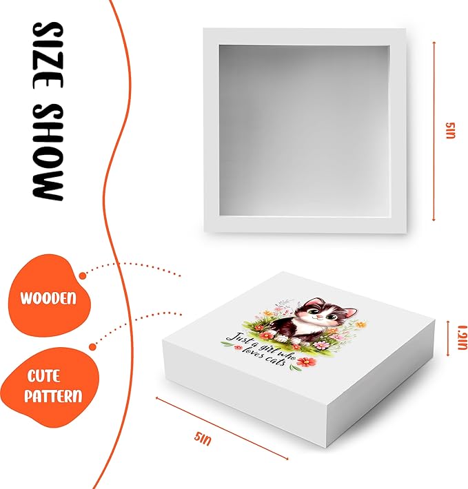 Cat Decor Wooden Box Sign Decorative, Home Room Desk Decorations For Teens Teenage Girls Age 8-12, Cat Lovers Themed Gifts Stuff Accessories Things Merchandise Items!