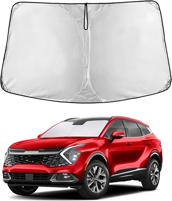 EcoNour Windshield Sun Shade Compatible for Kia Sportage 2018–2022 | Custom Fit SUV Front Window Sunshade | Foldable UV & Heat Reflective Sun Visor