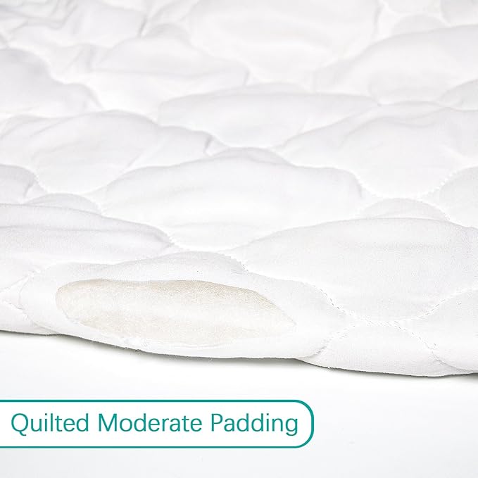 Crib Mattress Protector Sheets Fitted Waterproof Crib Mattress Pad Cover, Noiseless & Machine Wash 100% Absorbent Crib/Toddler Mattress Protector Sheet Quilted, White, 52" x 28"