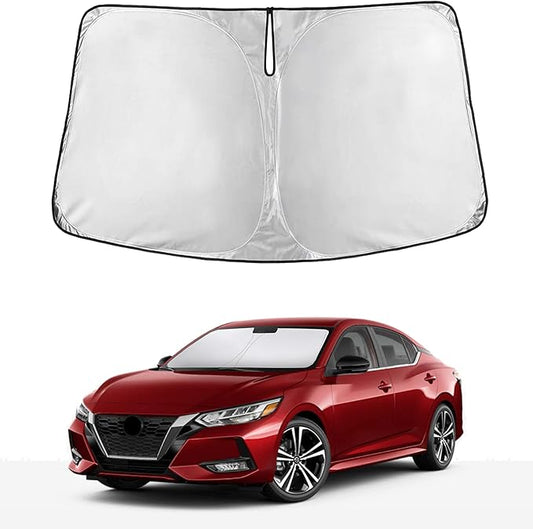 Econour Windshield Sunshade for Nissan Sentra 2020-2023 2024 2025, Sun Visor for Front Windshield & Window Sun Shade Cover, UV Heat Blocker & Protector, Car Accessories