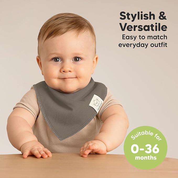 KeaBabies 8-Pack Organic Baby Bandana Bibs for Boys, Girls - Super Absorbent Triangle Baby Bibs for Drooling and Teething Infant, 100% Cotton Extra Soft for Newborn, Infant 0-36 Months (Terracotta)