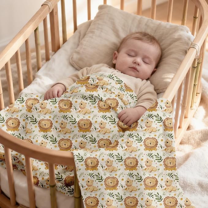 Baby Muslin Swaddle Blankets,2 Pack Receiving Blanket Baby Girl & boy,Large47 x 43 inches,Soft & Skin Friendly Baby Blanket Wrap(Animals)