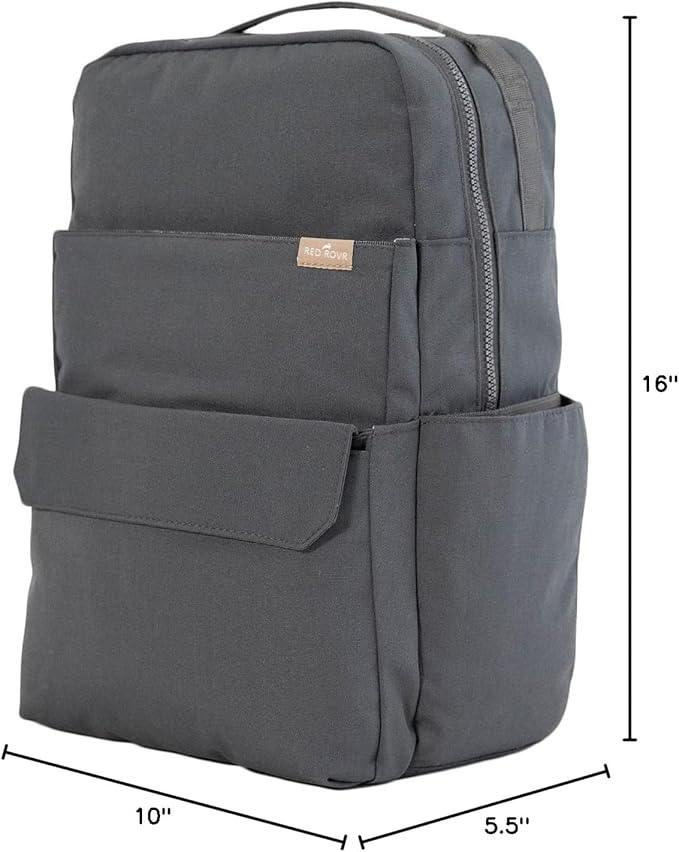 RED ROVR Roo Lightweight 1 LB Diaper Bag Backpack | 11 organizational pockets| Durable & Water-Resistant (Charcoal)