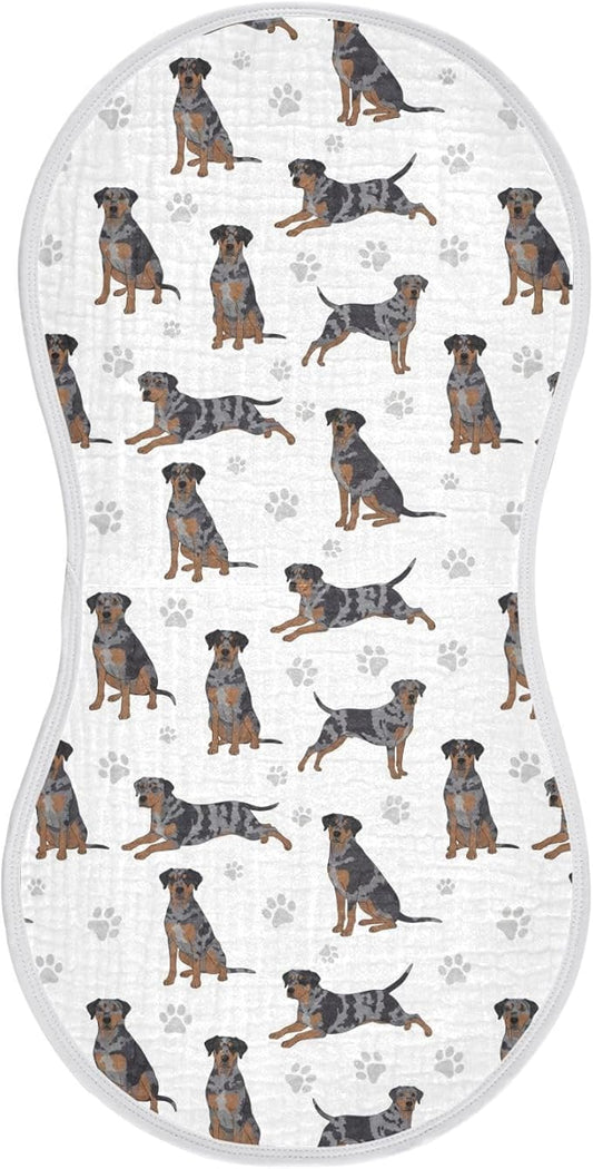 Qinllo 1 Pack Muslin Burp Cloths Great Dane Dogs White Cotton Baby Burp Cloths Absorbent Soft Burping Cloth Washcloths for Newborn Babies Boys Girls 22x11 Inch
