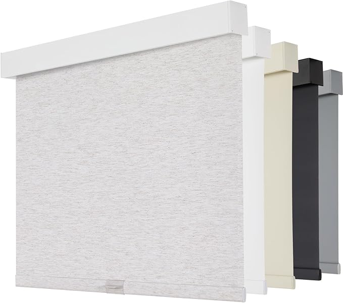 Persilux Cordless Blackout Shades for Indoor Windows, Pull Down Blinds with Valance, Thermal Insulated Fabric, UV Protection Shades for Home and Bedroom (Linen,21" W x72 H)