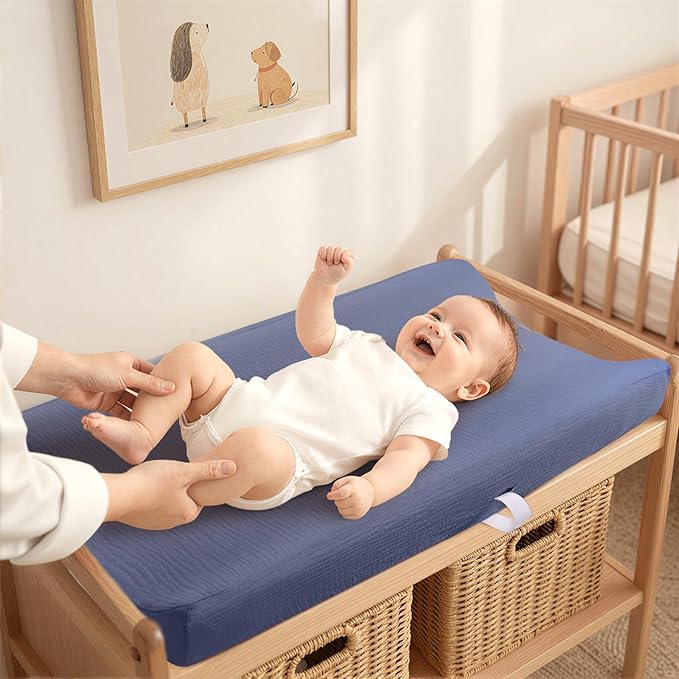 lulumoon Muslin Changing Pad Cover: Baby Diaper Changing Table Pad Cover - Changing Pad Sheets for Girls Boys