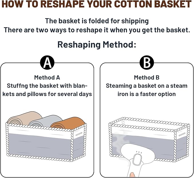 Large Shallow Organizing Baskets 15x11x5.1 Inches - Rope Woven Storage Bins for Bathroom, Shelves, Cube Closet, Off White 3 Packs