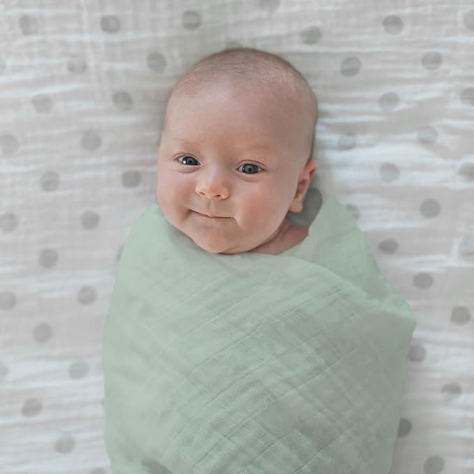 SwaddleDesigns Cotton Muslin Swaddle Blankets for Babies, Set of 4, Neutral Receiving Blankets for Newborn, Baby Registry & Gift, 46x46 inches, Spring Garden