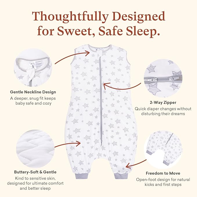 littogoose 1.0 TOG Toddler Sleep Sack with Legs, Baby Wearable Blanket for 6-18-36 Months 3T-4T, Early Walker Baby