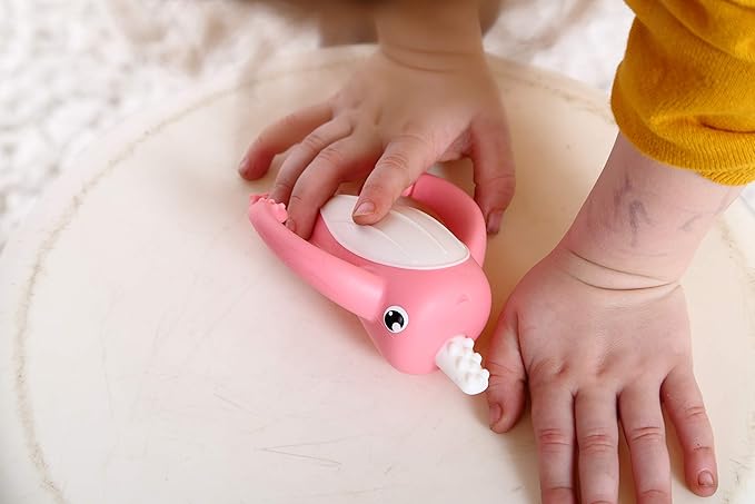 Smily Mia Narwhal Silicone Baby Teething Toys for 3-6 6-12 Months, Teething Relief Toys, Food Grade Silicone Teether Baby Toys, Sensory Toys for Teething Babies, Baby Essential, BPA Free, Pink