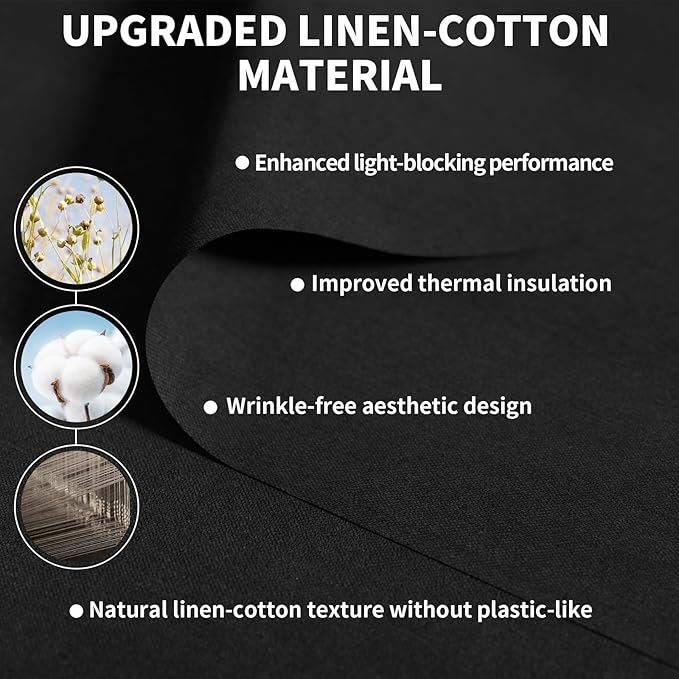100% Upgraded Blackout Curtains for Bedroom, Rod-Free Hook&Loop Portable Blackout Shades for Travel, Black Out Window Cover No Drill Cuttable for Bedroom, Nursery, Media Room, Black, 57 * 39in