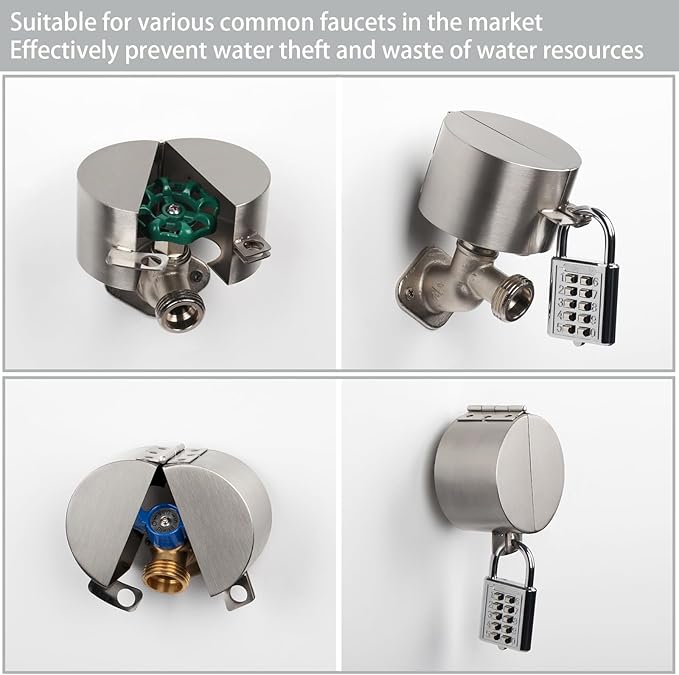Door Handle Lock, Door Knob Lock Cover, Stainless Steel Construction – Designed to Cover and Lock The Door Handle, Preventing Rotation and Access to The Keyhole