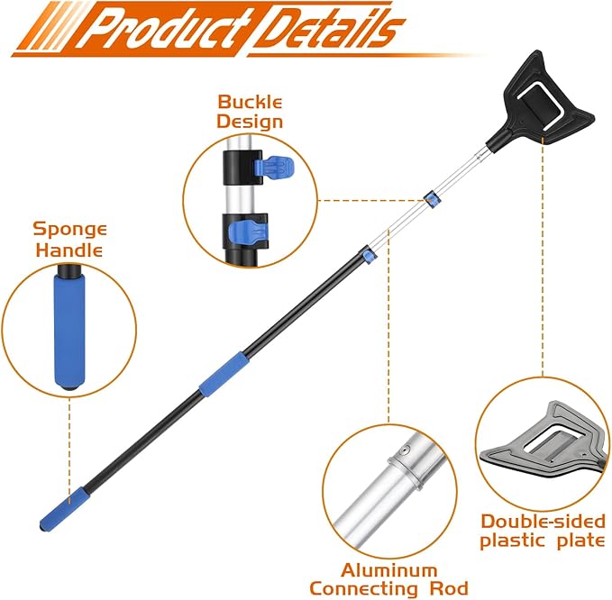 LLCC 9.8ft V Shaped Board Corner Protector Extension Handle, Edge Protector Pole for Flatbed, Adjustable V Edge Guards Handle (4.76ft→9.8ft, 1 Pack)