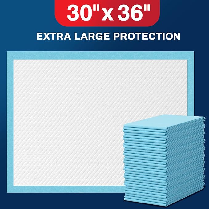 BIGGMED Tear-Resistant Disposable Bed Pads 30" x 36" 50 Count Absorbent Underpads, Chux Thicker Extra Large Incontinence Bed Pads, Pee Pads for Adults, Kids, Elderly, Pets