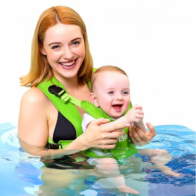 Baby Carrier, Dual-Use Adjustable Baby Sling Support Infant Chest Holder with Drawstring Backpack for Newborn to Toddler 13-33 lbs Swimming Pool Beach Land (Green)
