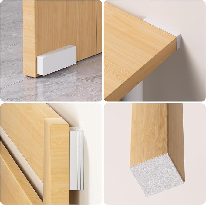 18Pcs Furniture Pads,EVA Foam Headboard Stoppers for Wall, 8Pcs (15mm Thick)+10Pcs (5mm Thick) Wall Protector, Anti-Vibration Soundproof Pads, Couch stoppers, Bed Noise Stopper, White