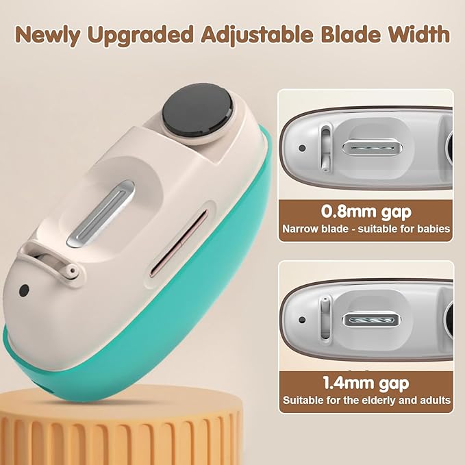 Electric Nail Clipper, Adjustable Blade Opening for Thick Nails, Electric Nail Clippers for Seniors & Adults, Baby Electric Nail Trimmer, Automatic Nail Clipper for Fingernail & Toe (Upgraded Pink)