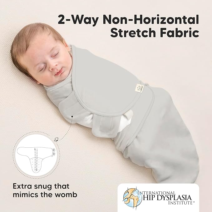 3-Pack Organic Baby Swaddle Sleep Sacks - Swaddles for Newborns, Infant 3-6 Months, Baby Girls, Boys, Soft & Snug Newborn Sleep Sack, Nursery Swaddling Blankets (Sage, L)