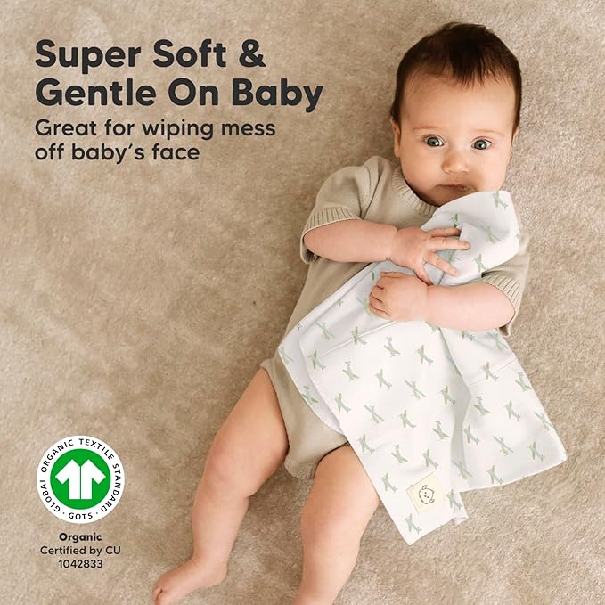 Organic Burp Cloths Baby Boy, Girl - 6-Pack Large 100% Cotton Burping Cloths for Babies, Spit Up Rags, Super Absorbent, Ultra Soft Newborn Rag, Gender Neutral, Machine Washable, Durable (Vessels)